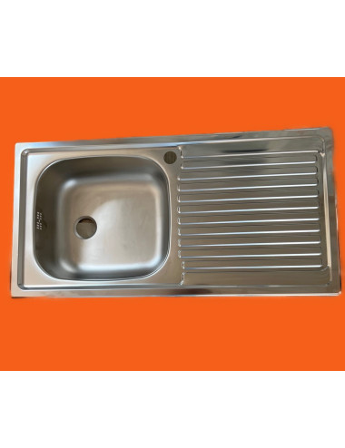 Evier inox 860x435 percé égouttoir à droite 