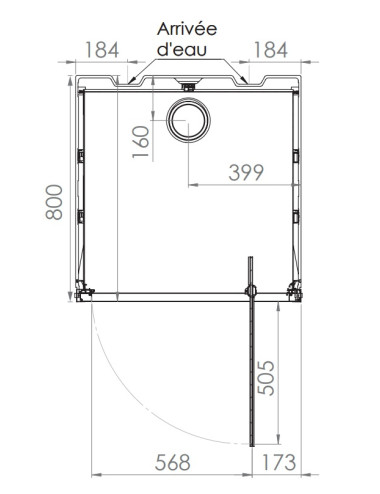 Cabine de douche 800x800 Encastrable