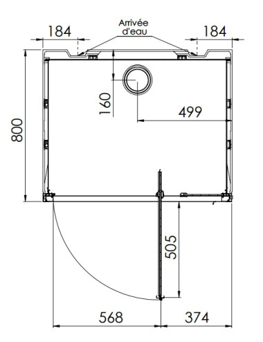 Cabine de douche 1000x800