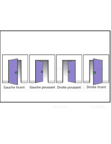 Porte isoplane poussante droite