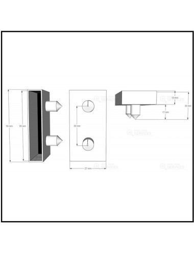 Embout latte sommier 53x8 Noir / Vendu par 2