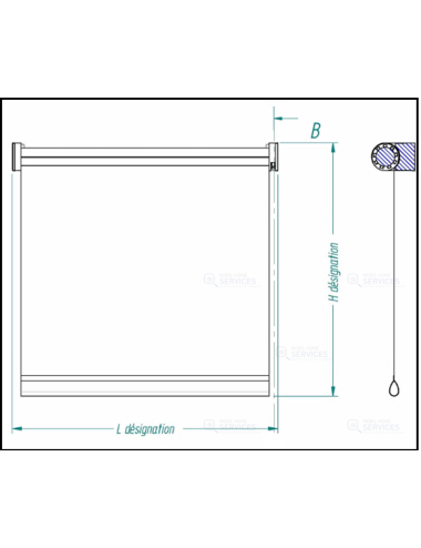 Store Toile Dark-Grey à chaînette L740xH940