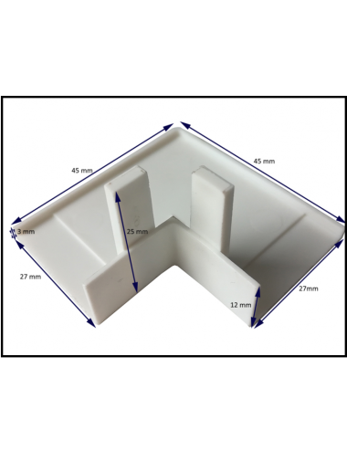 Angle cornière CLIPSABLE intérieur fenêtre 30x30x15 /par 4