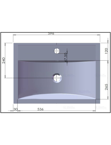 Lavabo béton synthèse 597x415x192