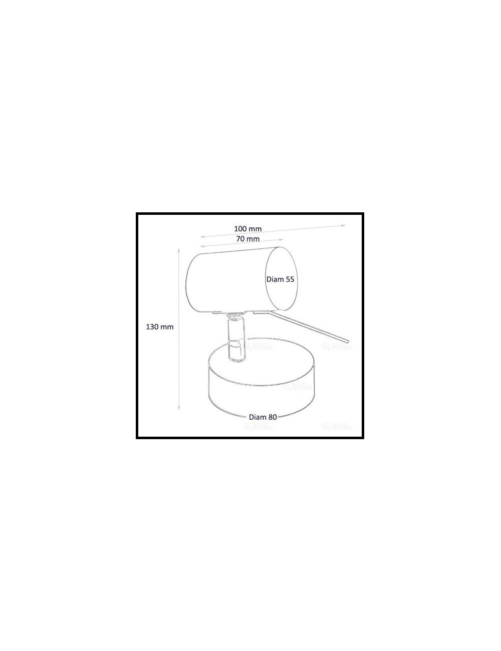 Spot mural orientable Gris Beige avec interrupteur