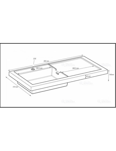 Lavabo 898 x 415 x 145