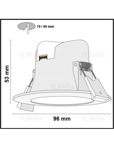 Spot LED 5W encastrable pour plafond