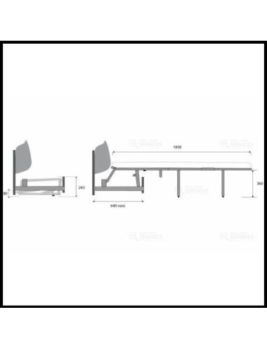 Mécanisme banquette 3 plis L120