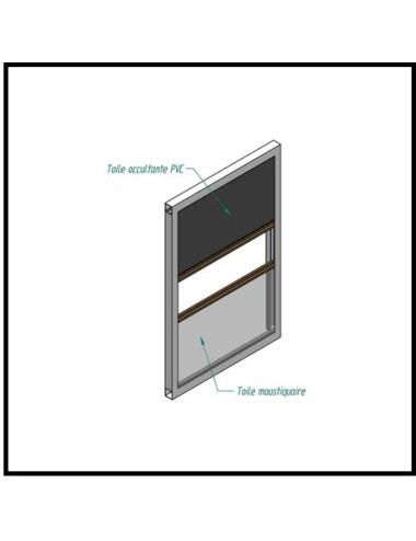 Combiné Store Larg 1190 x Haut 1230 Moustiquaire + Occultant