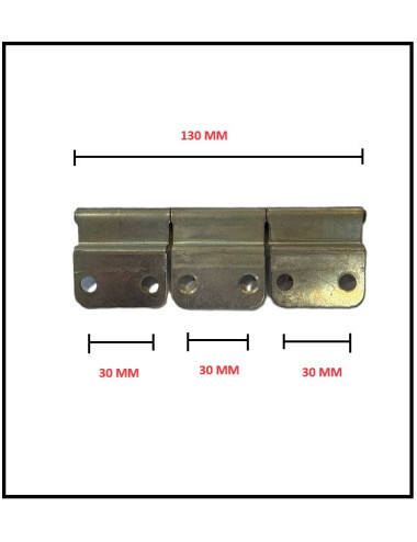 Charnière triple en acier zingué MH ANGLAIS