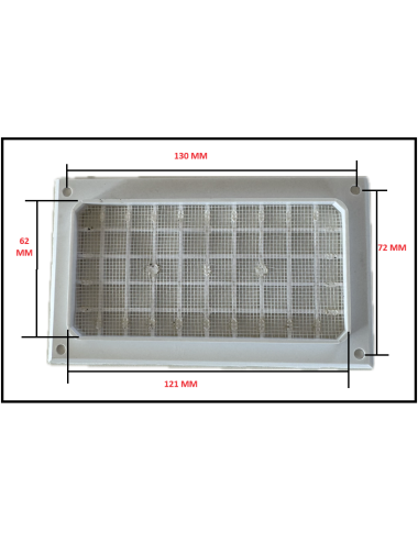 Grille d'aération plastique blanc 145x85