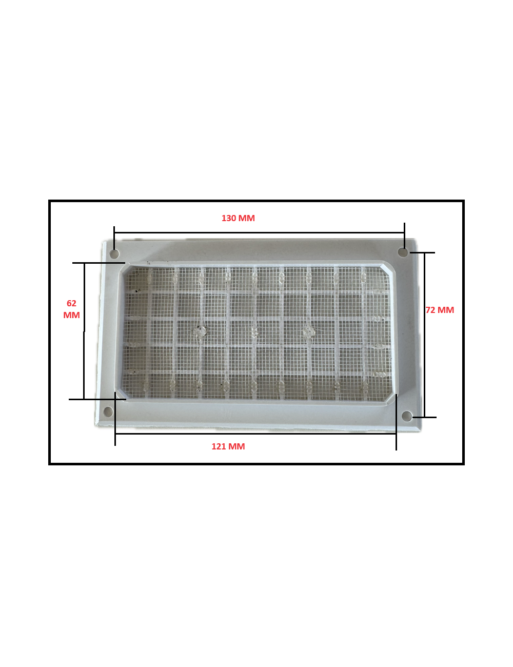 Grille d'aération plastique blanc 145x85