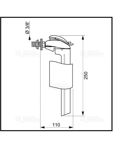 Mécanisme flotteur pour réservoir plastique 3/6 butée dorsale